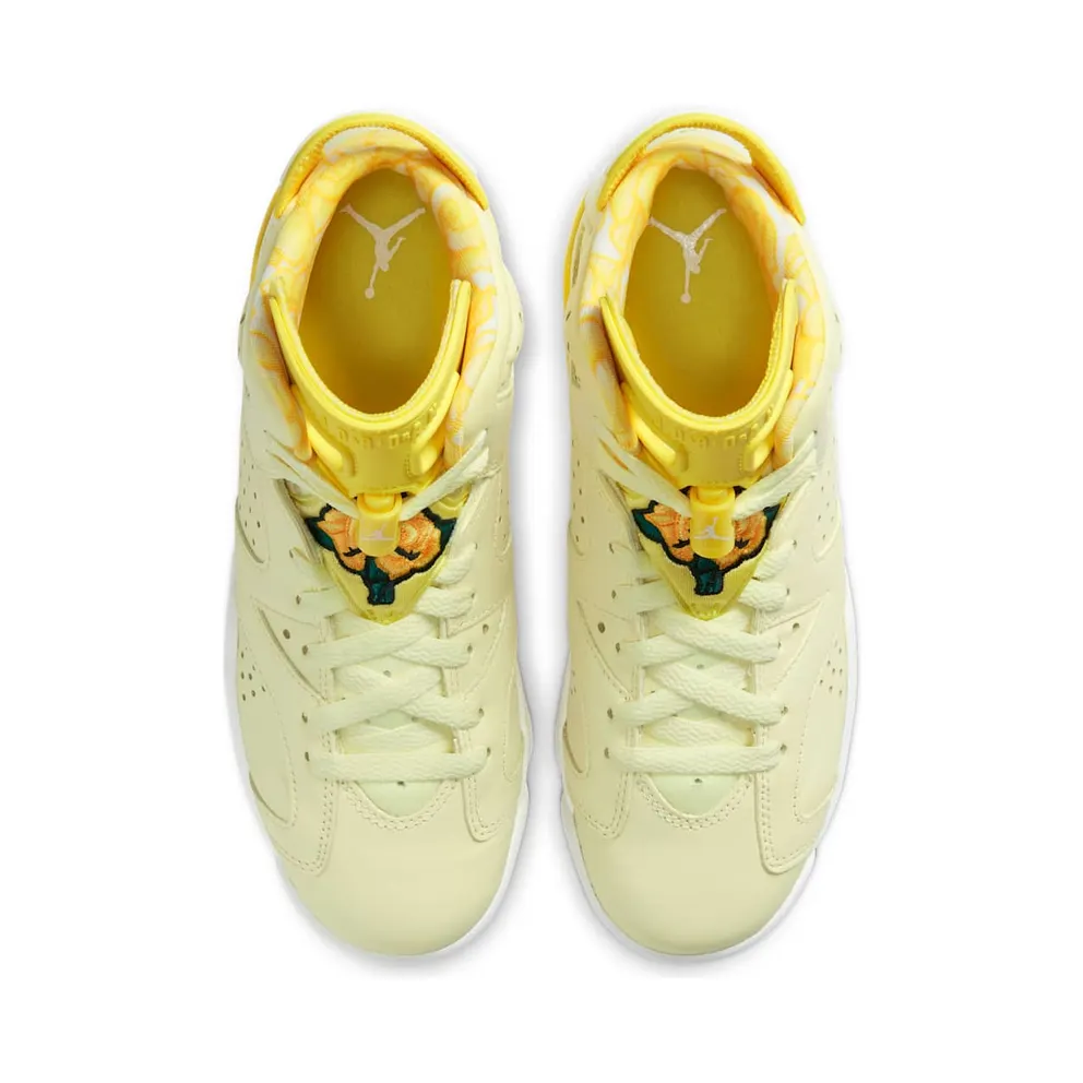 Jordan 6 Retro Dynamic Yellow Floral (GS) Citron Tint/Dynamic Yellow-Black-White (543390-800)