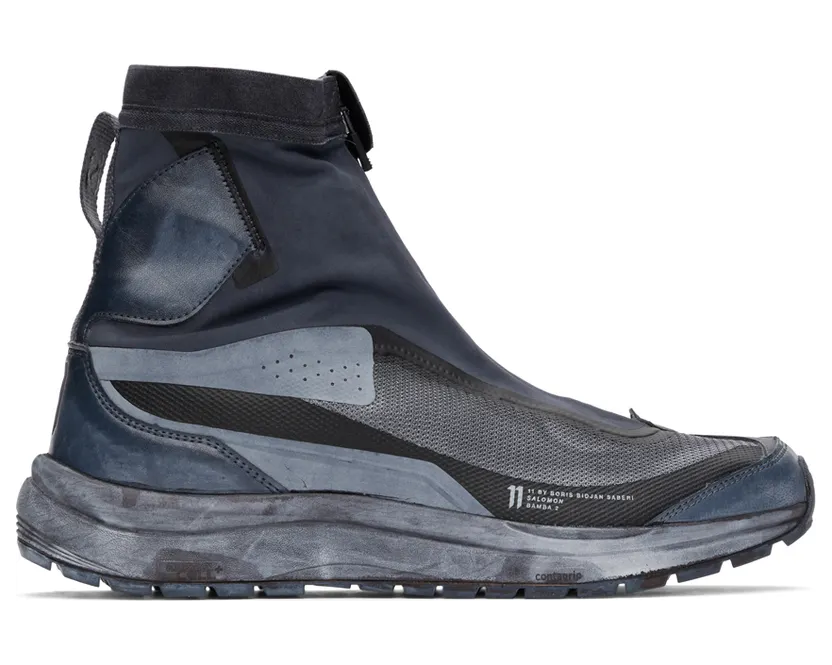 11 by Boris Bidjan Saberi Black & Navy Salomon Edition Bamba 2 High Sneakers (150 11xS)