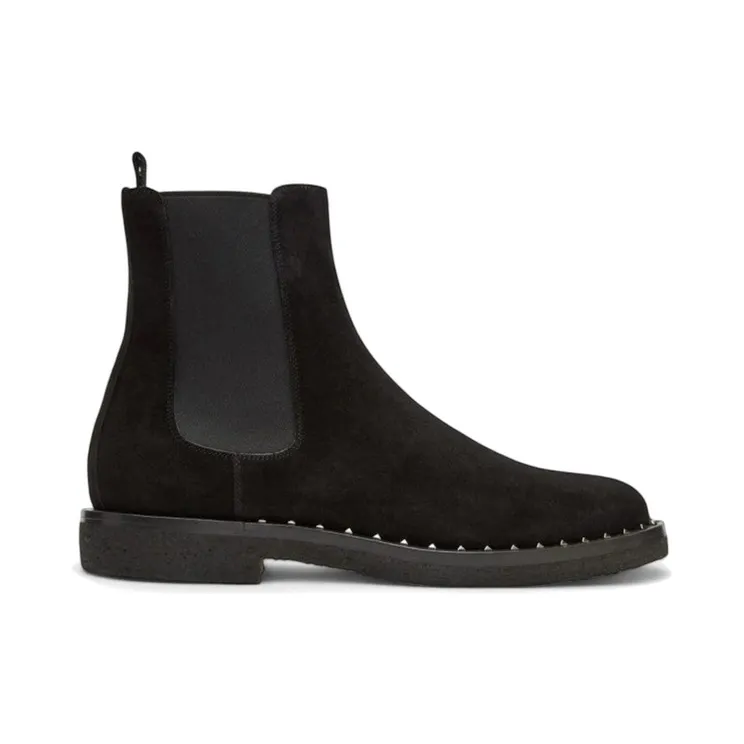 Valentino Garavani Suede Soul Rockstud Chelsea Boots Black (NY0S0A38 ZFK 0NO)