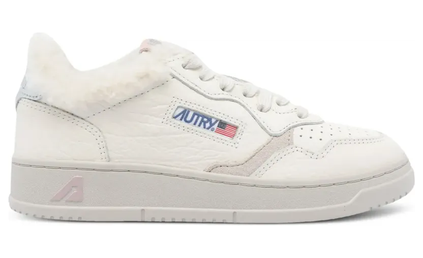 Autry Medalist sneakers met imitatiebont – Wit (AULWEX18)