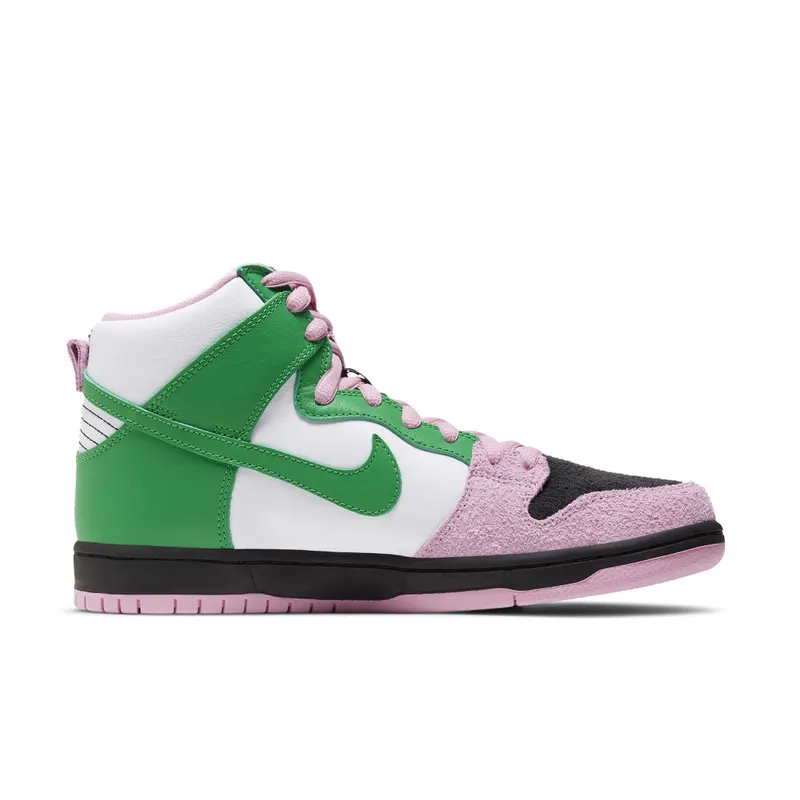 Nike SB Dunk High Invert Celtics Black/Pink Rise-Lucky Green (CU7349-001)
