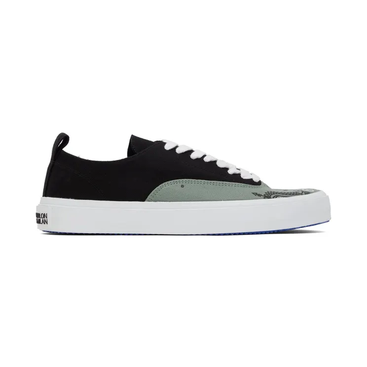 Marcelo Burlon County of Milan Black & Green OG Viento Low Top Sneakers (CMIA098S22FAB0021055)
