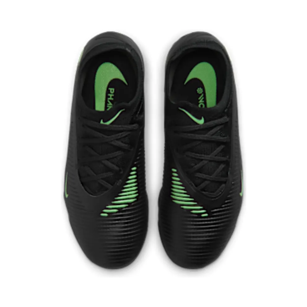 Nike Jr. Phantom 6 Low Pro ‘ Multi-Ground “Black / Illusion Green” (HM9204-001)