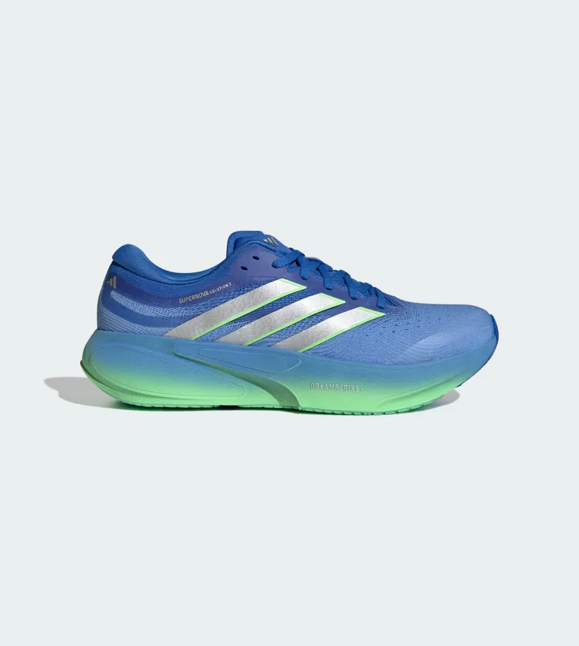 Adidas SUPERNOVA SOLUTION 3 Running Shoes Lucky Blue / Silver Metallic / Lime Burst (JR7399)