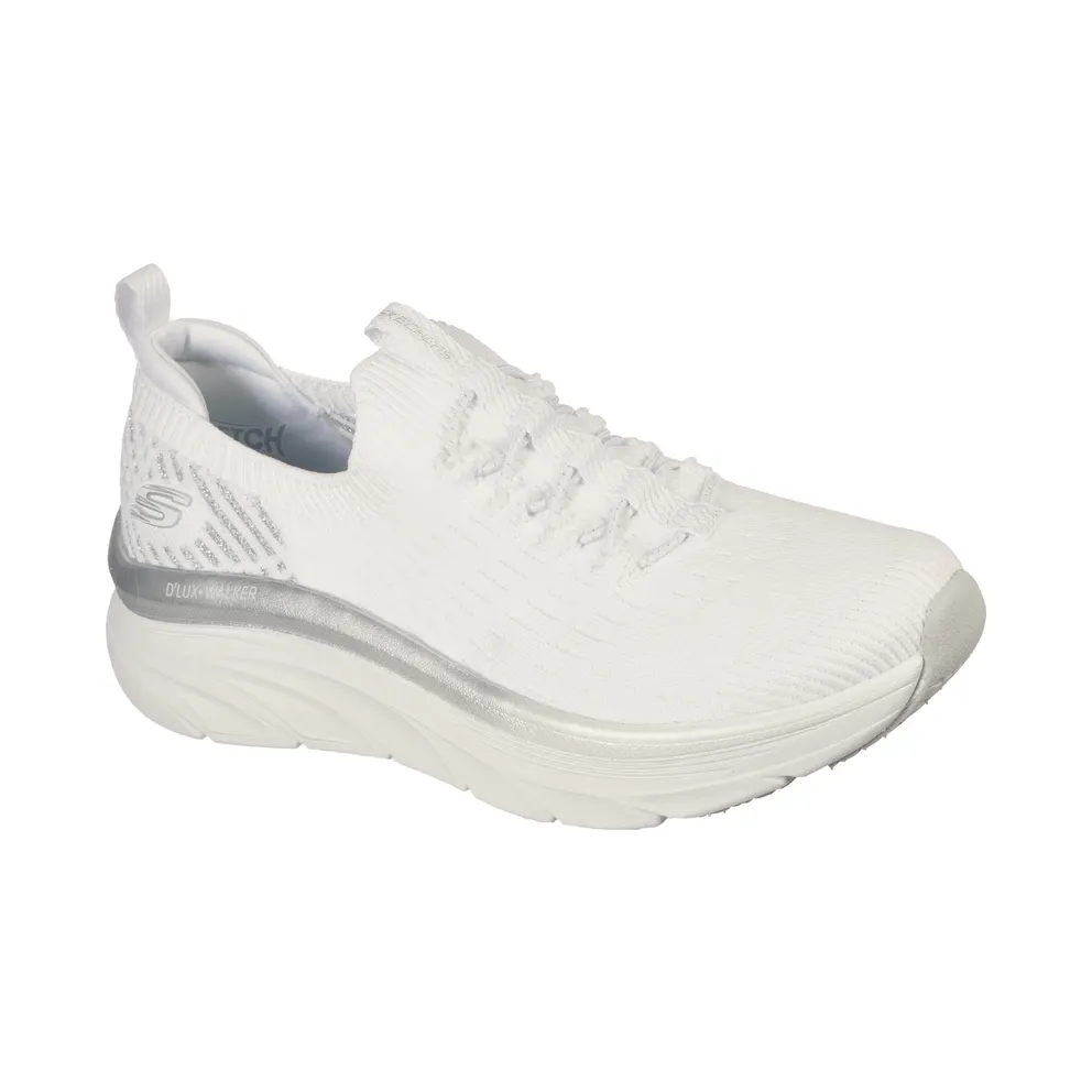Skechers Relaxed Fit: D’Lux Walker – Let it Glow – White / Silver (149366 WSL)