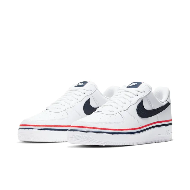 Nike Air Force 1 Low Ribbon White Blue White/White-Obsidian-Gym Red-White (CJ1377-100)