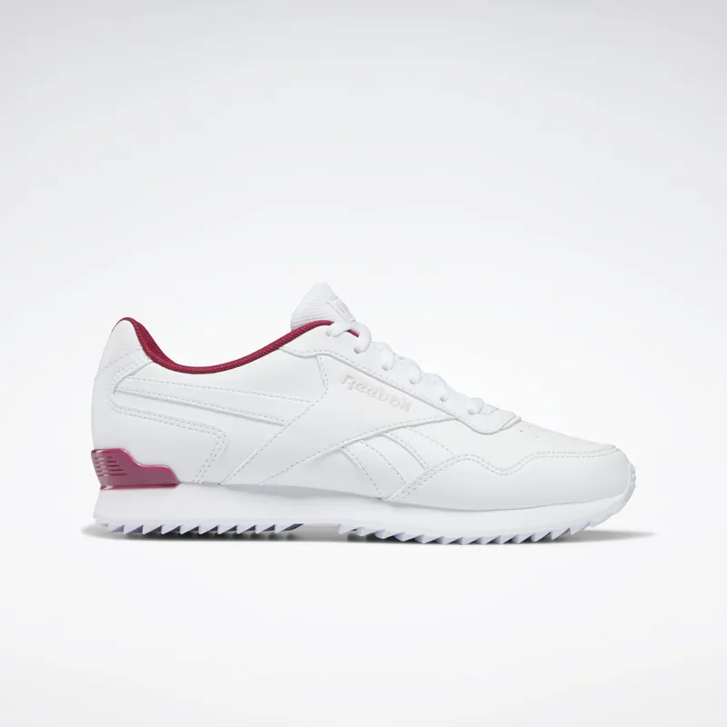 Reebok Royal Glide Ripple Clip Schoenen Cloud White / Punch Berry / Frost Berry