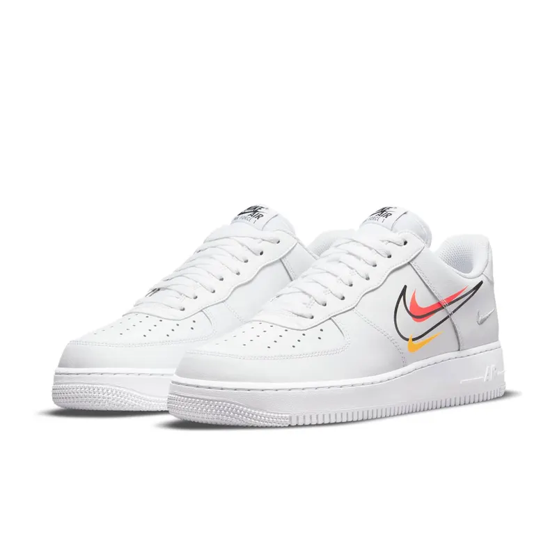 Nike Air Force 1 Low Multi Swoosh White Team Orange (2021) (DM9096-100)
