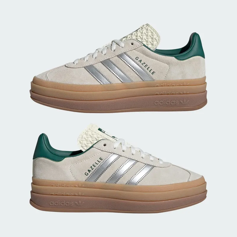 adidas Gazelle Bold Off White Collegiate Green (JI0328)