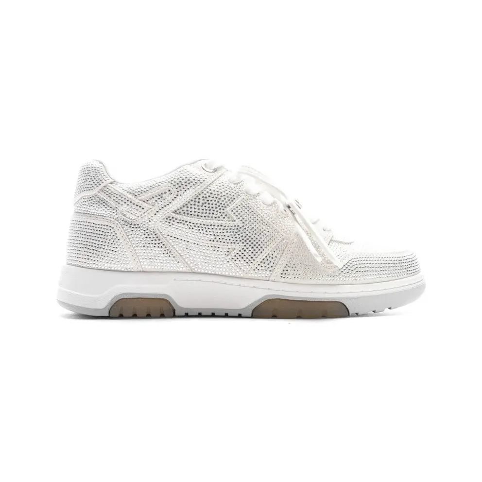 OFF-WHITE Out Of Office OOO Low Tops Silver Strass (OMIA189S23LEA0080101)