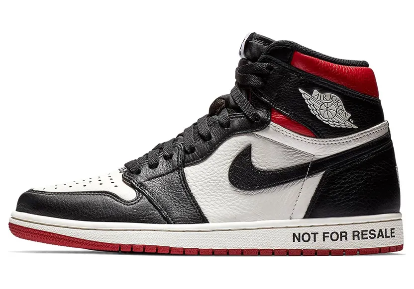 Air Jordan Nike AJ I 1 Retro High ‘Not For Resale’ Black Varsity Red (2018) (861428-106)