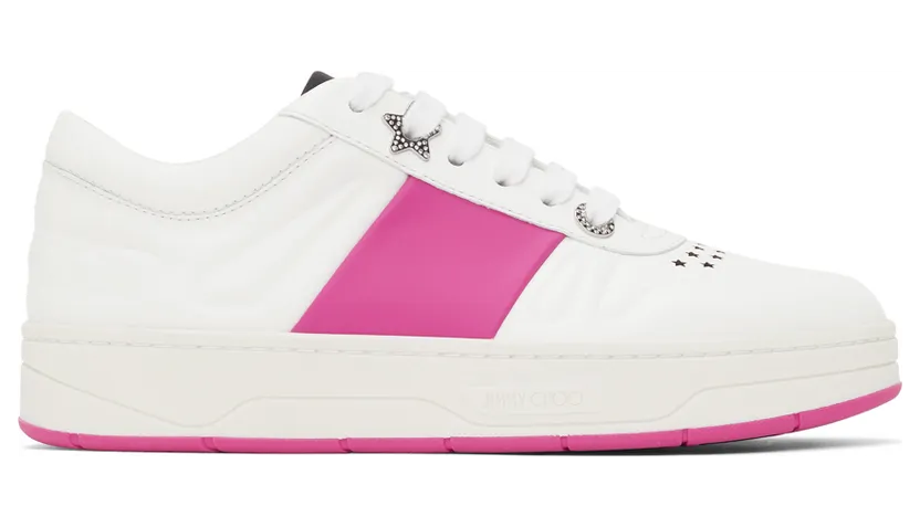 Jimmy Choo White & Pink Hawaii Sneakers Hawaii / F Add