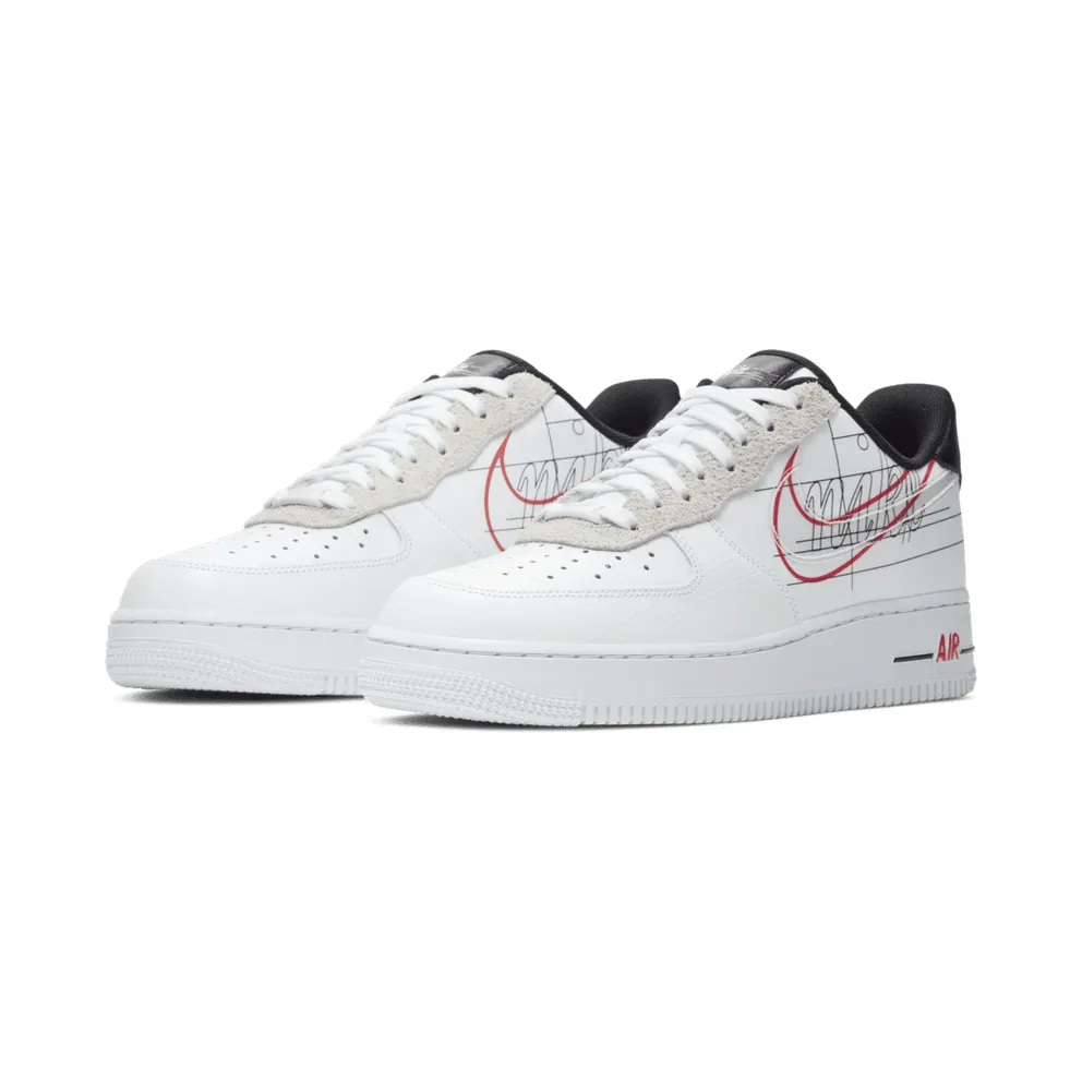 Nike Air Force 1 Low Script Swoosh Pack White/Black-University Red (CK9257-100)