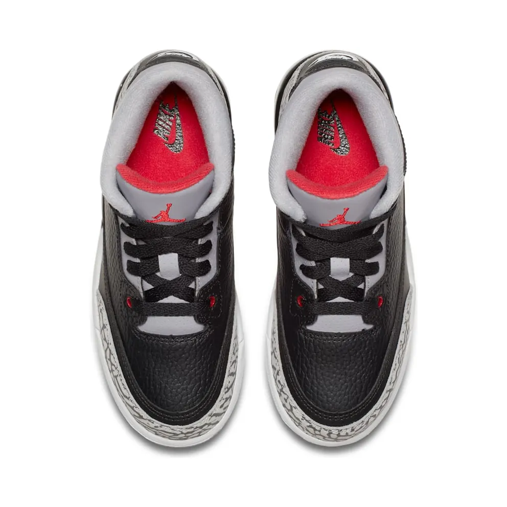 Jordan 3 Retro Black Cement 2018 (PS) Black/Fire Red-Cement Grey-White (429487-021)