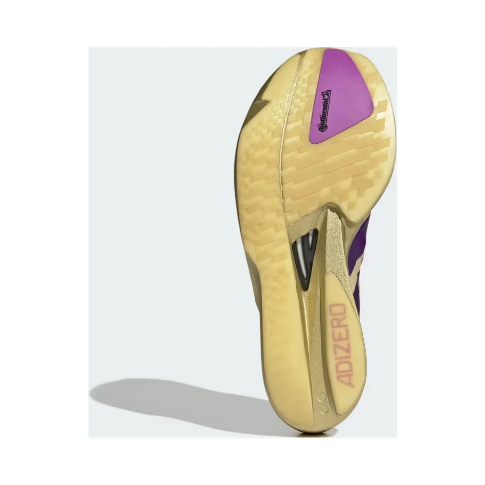 adidas Adizero Takumi Sen 11 “Sand / Rich Purple / Gold Metallic” (JR7417)