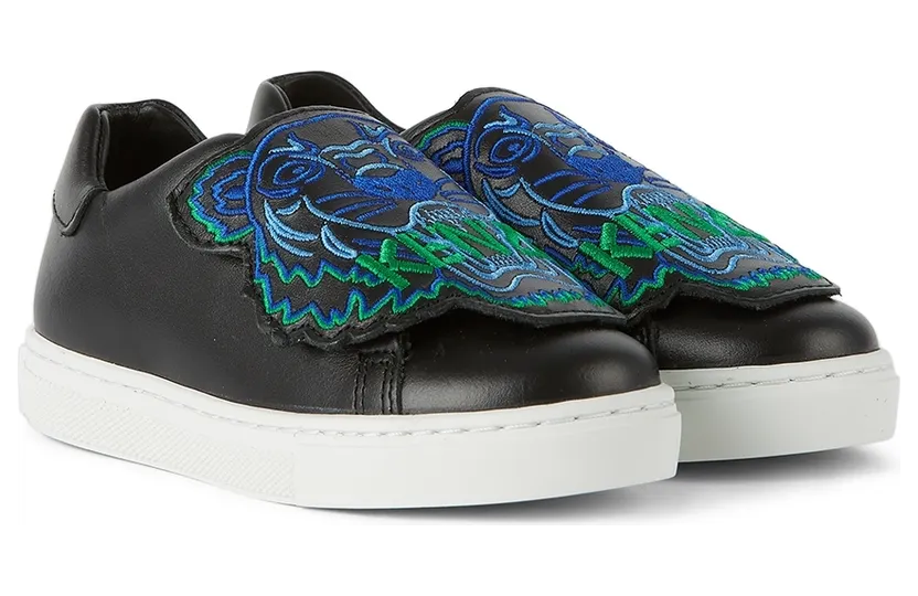 Kenzo Kids Black & Green Tiger Sneakers (K29023) (4)