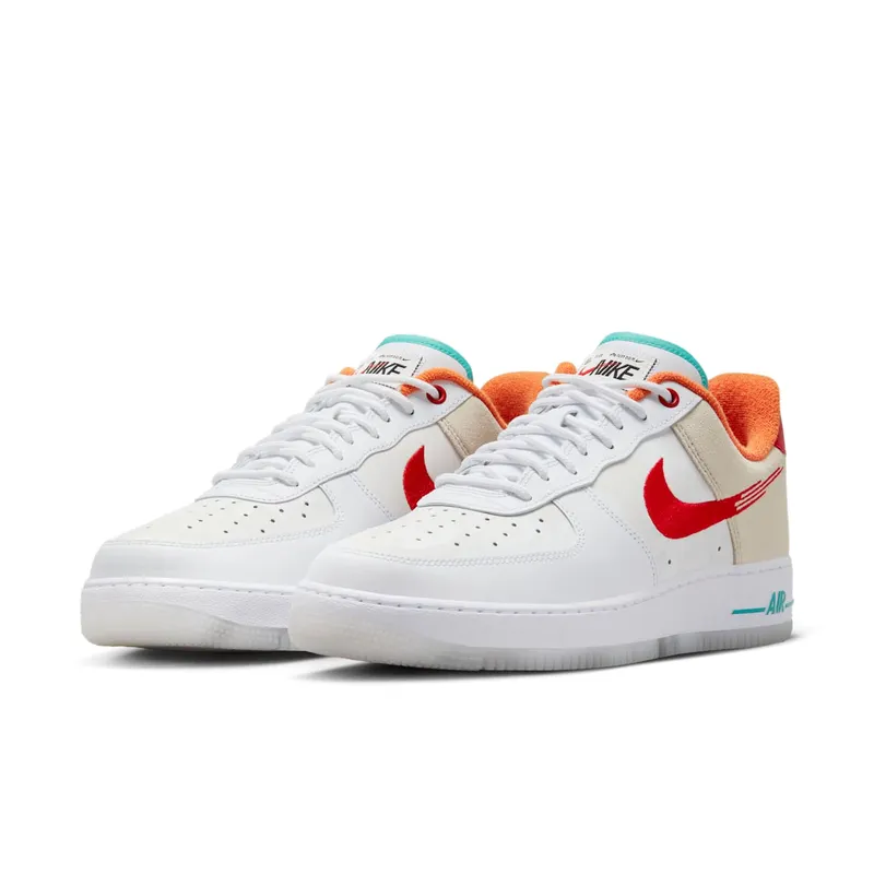 Nike Air Force 1 Low ’07 PRM Just Do It White Red Teal (FD4205-161)