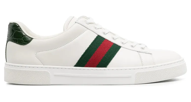 Gucci Ace Striped Reptile-effect “White” (757943 AACAG 9055)
