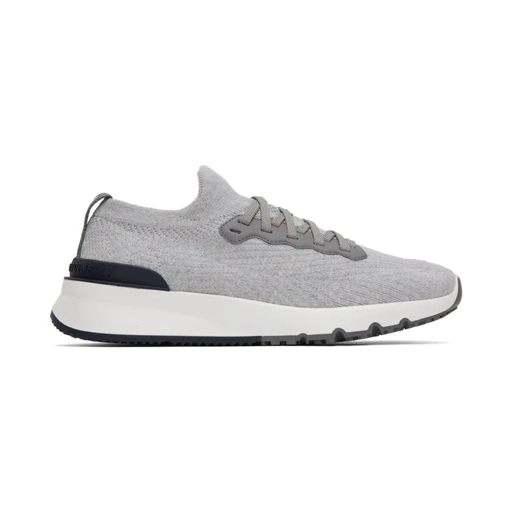 Brunello Cucinelli White Wool Knit Sneakers (MZUPMBO252)