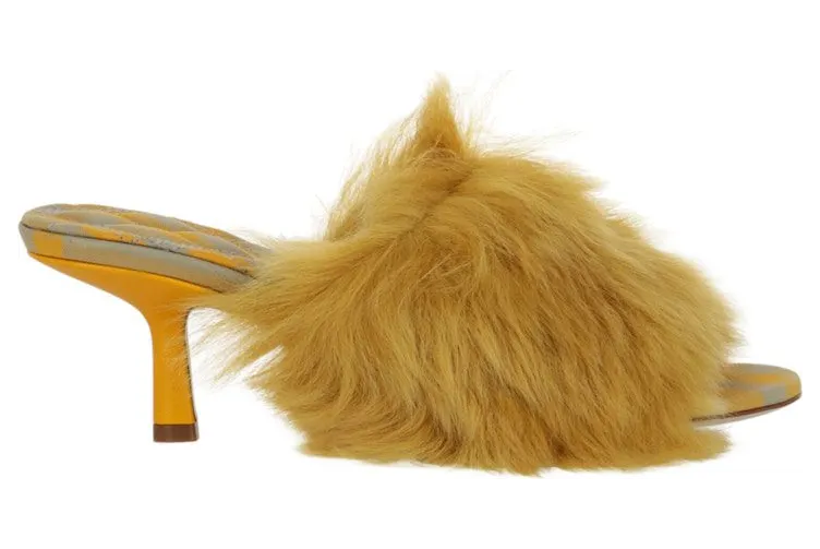 Burberry Jackie Shearling Mules Yellow (8077374)