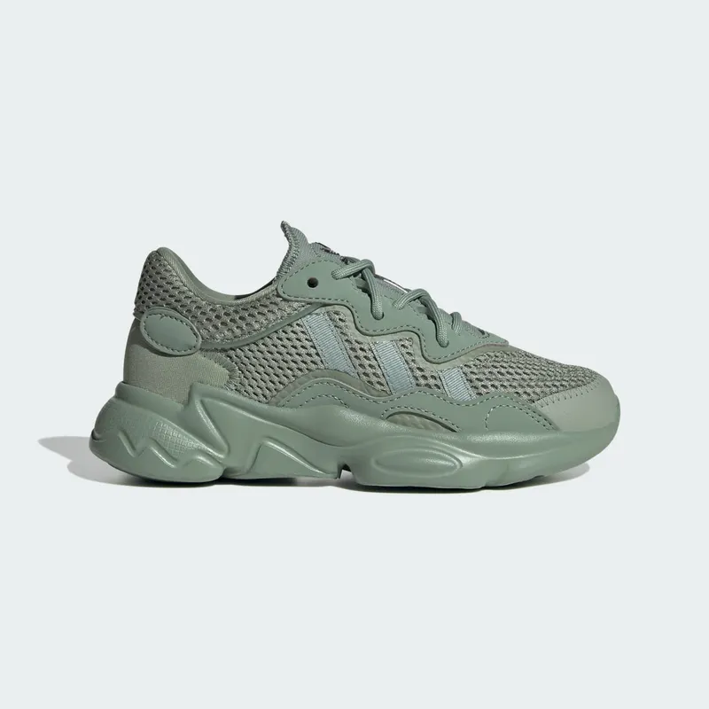 adidas Ozweego Shoes Kids “Silver Green / Silver Green / Core Black” (JI0298)