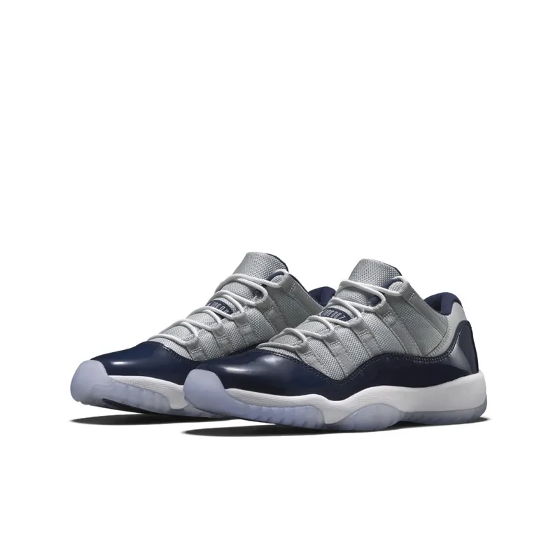 Jordan 11 Retro Low Georgetown (GS) Grey Mist/White-Midnight Navy (528896-007)