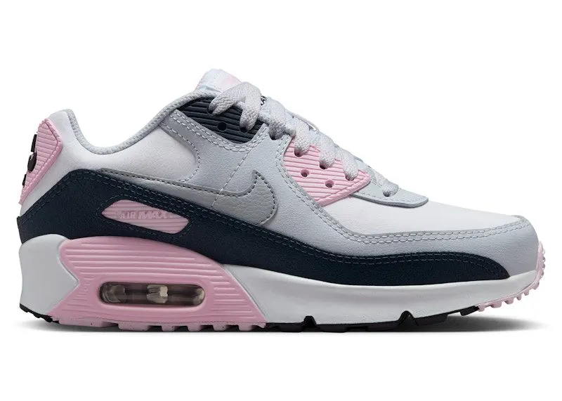 Nike Air Max 90 LTR White Pink Foam Armory Navy Wolf Grey (CD6864-134)