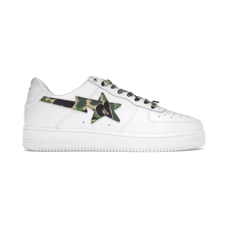A Bathing Ape Bape Sta Low White ABC Camo Green (2021) (1H20191045-GRN)