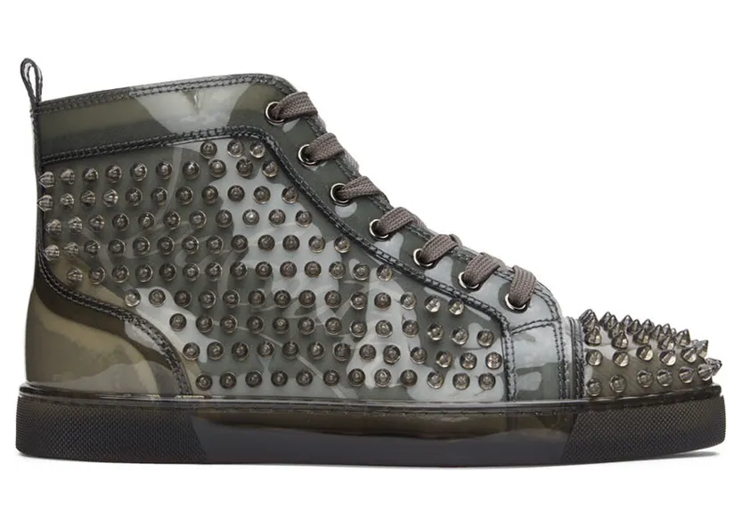 Christian Louboutin Gray Louix Ray High-Top Sneakers (1220864)