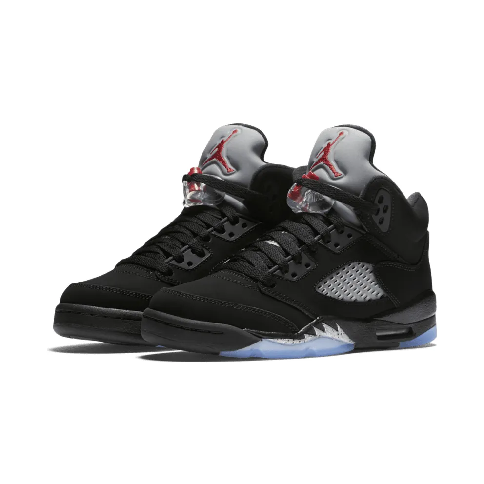Jordan 5 Retro Black Metallic 2016 (GS) Black/Fire Red-Metallic Silver-White (845036-003)