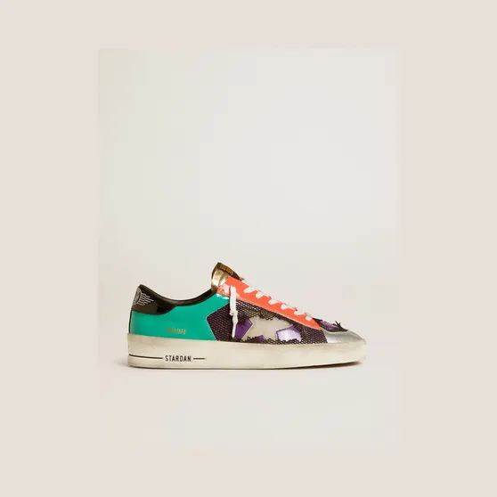Golden Goose Stardan Lab In Patent Leather And Mesh With Rubber Star (GMF00370.F006973.82885)