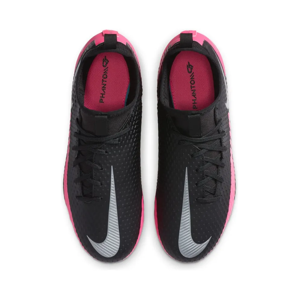 Nike Phantom GT Academy DF MG Black Pink Blast (Kids) Black/Pink Blast-Metallic Silver (CW6694-006)