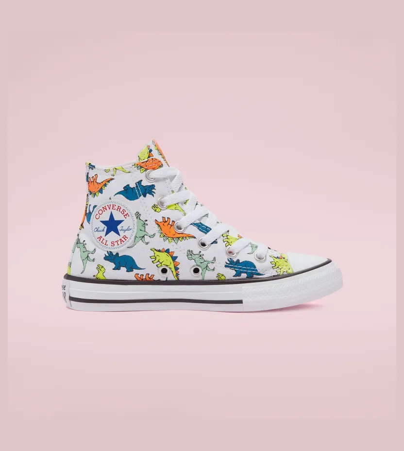 Converse Dinoverse Chuck Taylor All Star High Top Shoe White/enamel Red/cape Blue (669671C)