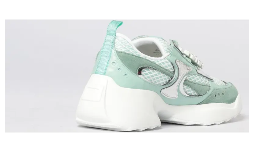Roger Vivier Viv’ On The Run Sneakers in Mesh and Suede Silver (RVW75640890UZG7E14) (2)