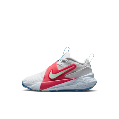Nike Team Hustle D 12 “Off-White / Aurora Blue / Tropical Pink / Arctic Green” (IM7807-100)