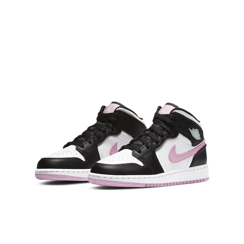 Jordan 1 Mid White Black Light Arctic Pink (GS) White/Black-Light Arctic Pink (555112-103)