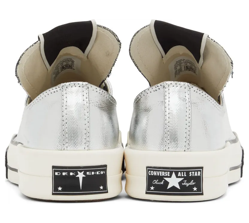 Rick Owens Drkshdw Silver Converse Edition Turbodrk Chuck 70 Low Sneakers (DC01BX292 A01R0) (2)