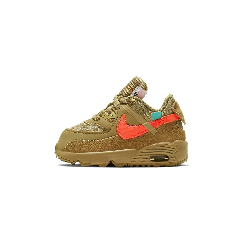 Nike Air Max 90 OFF-WHITE Desert Ore (TD) Desert Ore/Desert Ore-Hyper Jade-Bright Mango (BV0852-200)