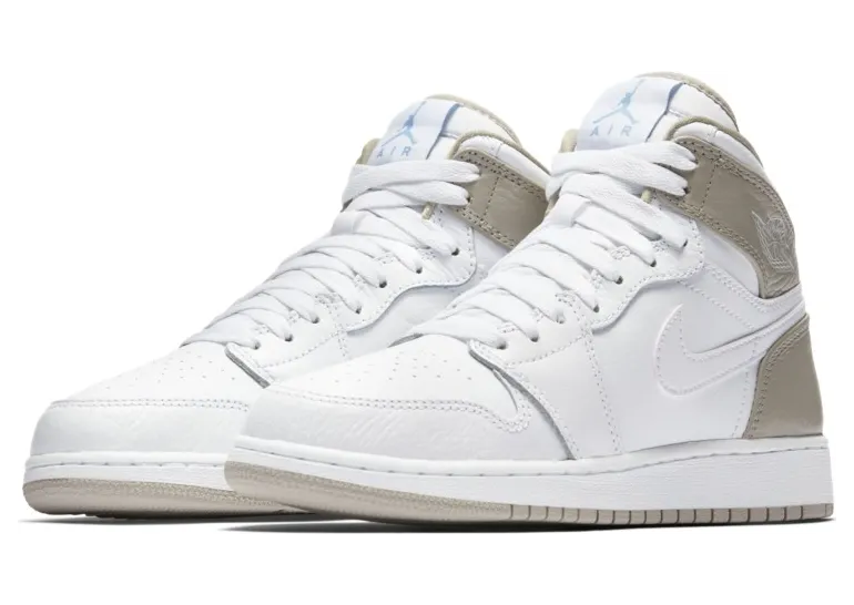 Air Jordan 1 Retro High’Linen’ GS White/Light Sand-Boarder Blue (332148-116)