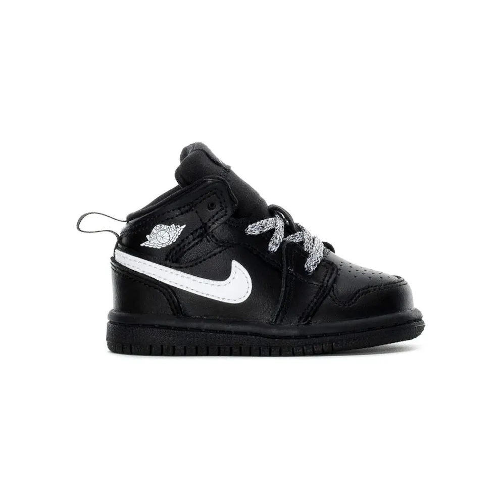 Jordan 1 Mid Black White Speckle (TD) (640735-049)