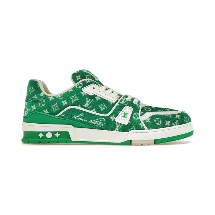 Louis Vuitton Trainer Green Monogram Textile (1ABFSA)