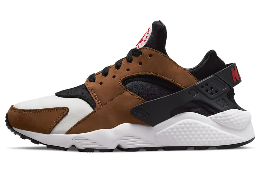 Nike Air Huarache LE “Black / White / University Red / Bison” (DH8143-001)