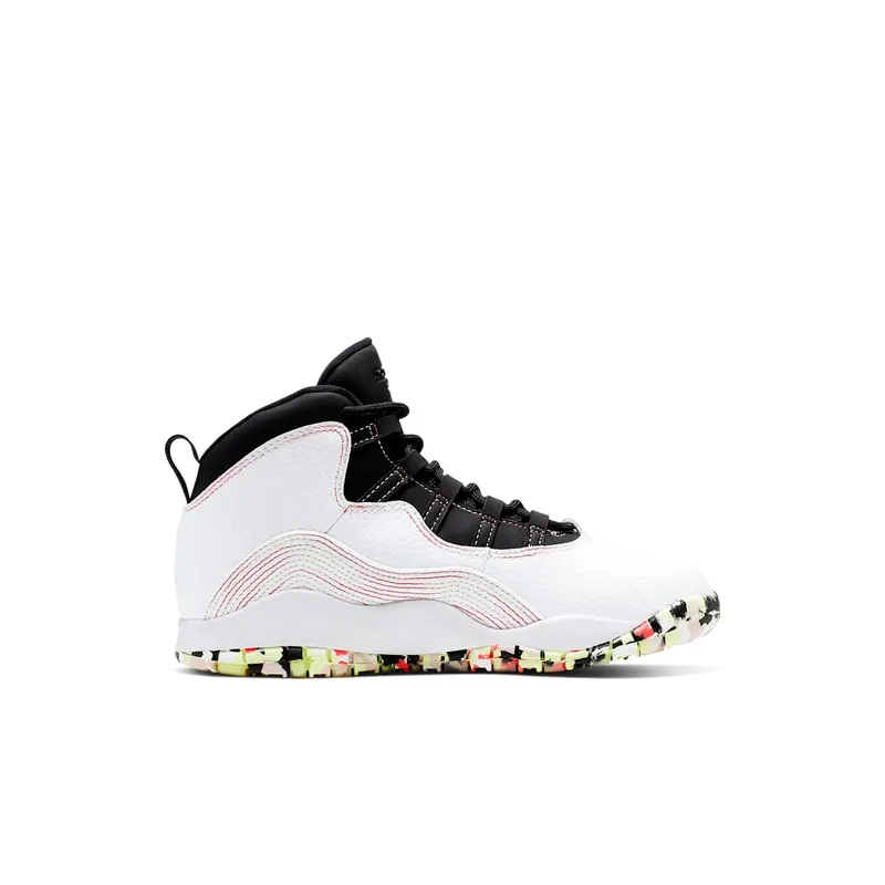Jordan 10 Retro White Barely Volt Ember Glow (PS) White/Barely Volt-Black-Ember Glow (BV1844-176)
