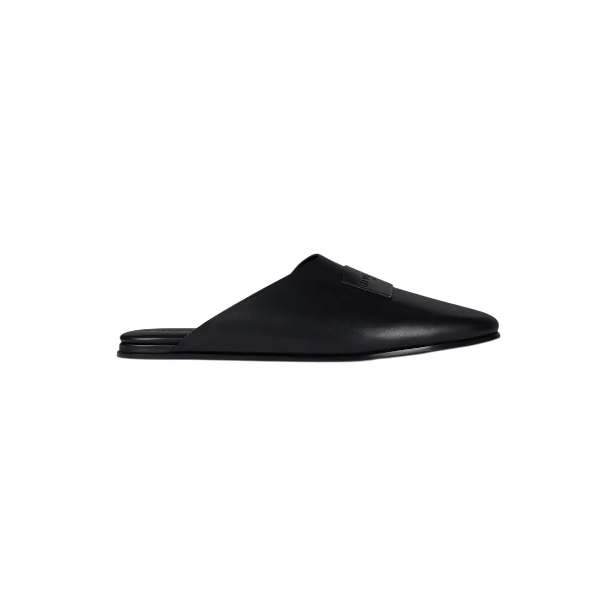 Givenchy Label Flat Mules Black Nappa Leather (BE202RE00H-001)
