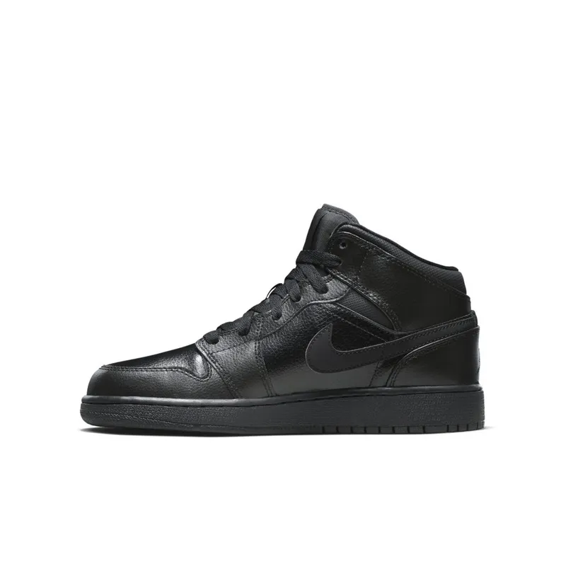 Jordan 1 Mid Triple Black (2015) (GS) (554725-030)