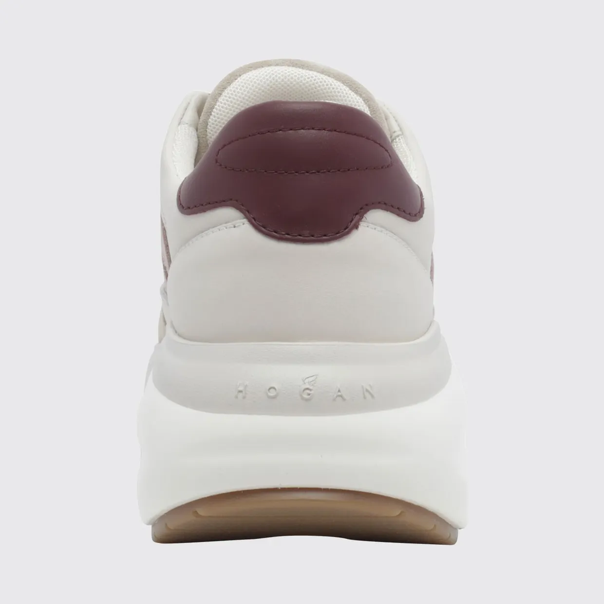Hogan Maxi I Active Leather and Suede Trainers with H Logo and Chunky Sole Beige (HXW7140GA40UHC0R1T) (3)