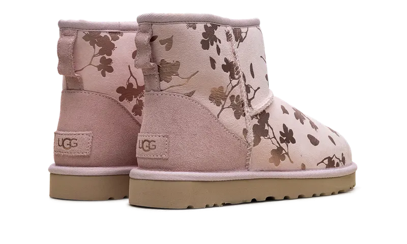 Ugg Classic Mini “Floral Foil Pink Red Fleece Lined” (1118163-SLPN)