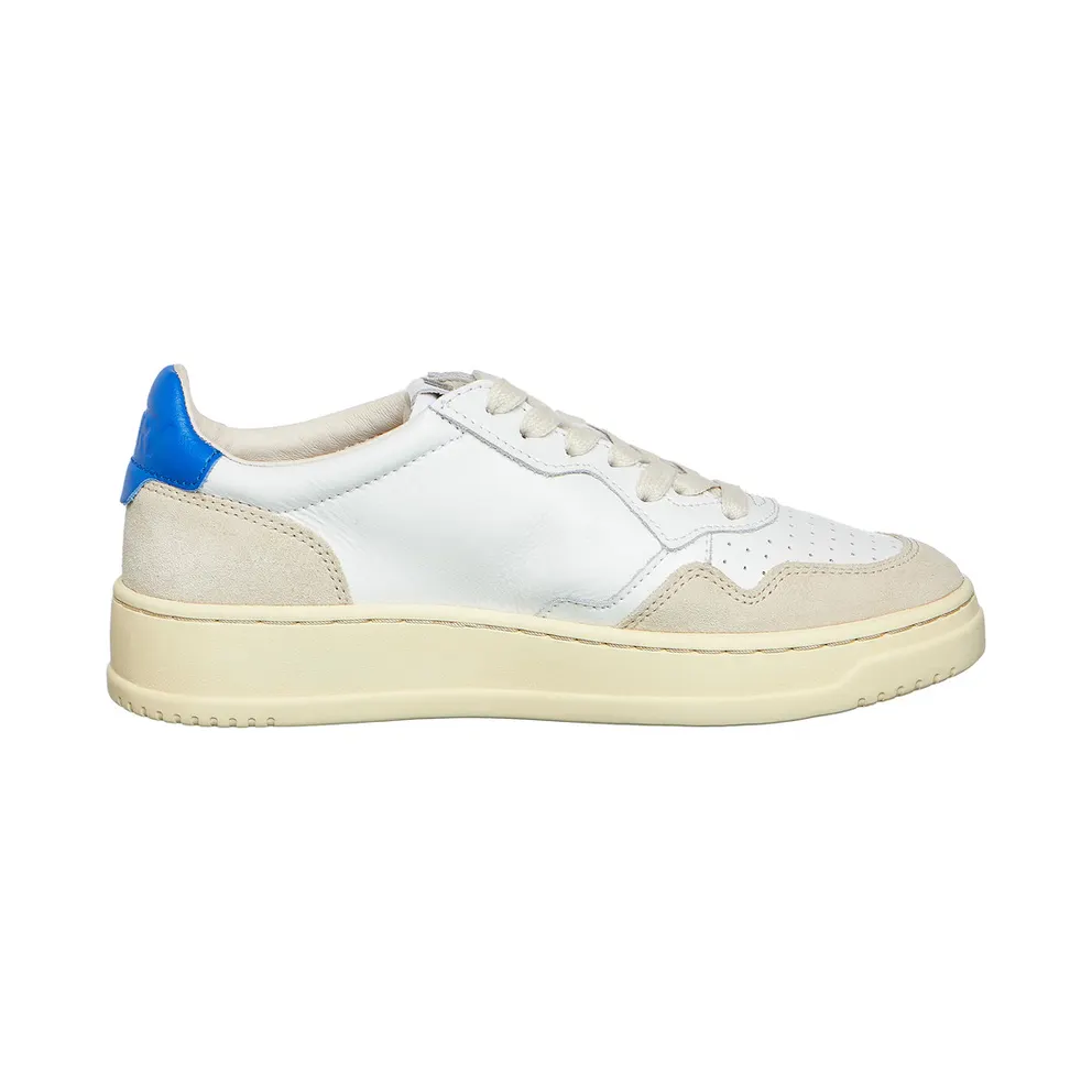 Autry Medalist Low Leather / Suede White / Princess Blue (AULWLS49)