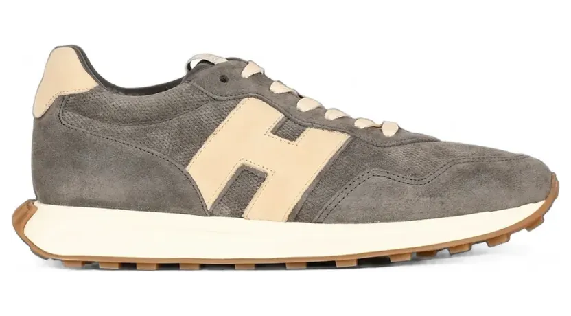Hogan logo-patch panelled sneakers – Grijs (HXM6010EH41VFX0FDE)