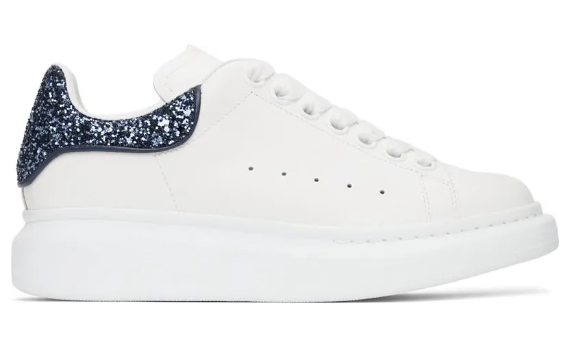Alexander McQueen Blue & Navy Glitter Oversized Sneakers (558945WIA4Y)